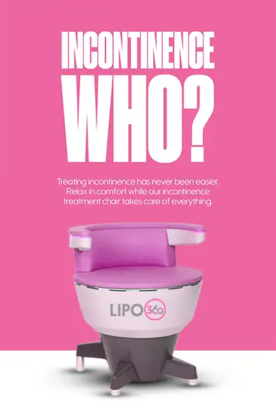 LIPO360 EMS Chair Can Help with Urinary Incontinence 2 Image of a urinary incontinence treatment seat Isle of Isla